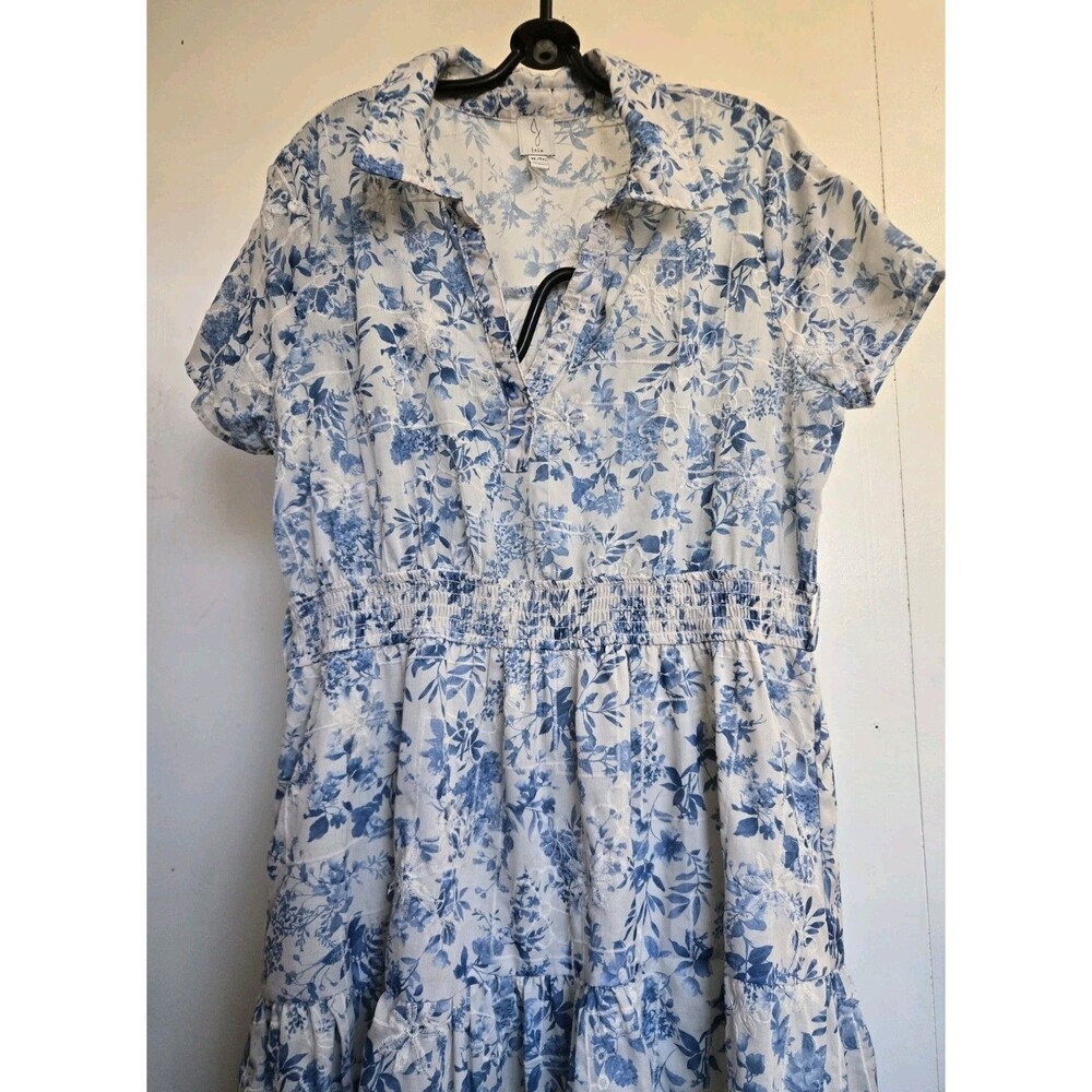 Joie Dress Womens XL Prairie Maxi Blue Floral Renaissance Boho Cottagecore